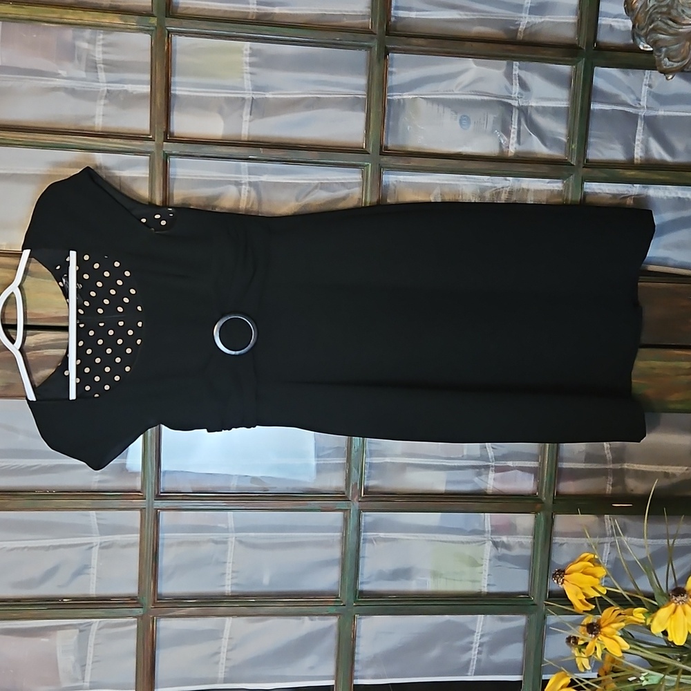 Tahari ASL Black Belted Sheath Dress
